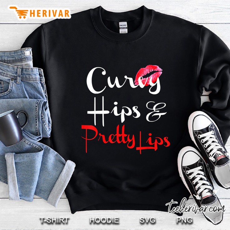 Curvy Hips & Pretty Lips Black Version Sweatshirt