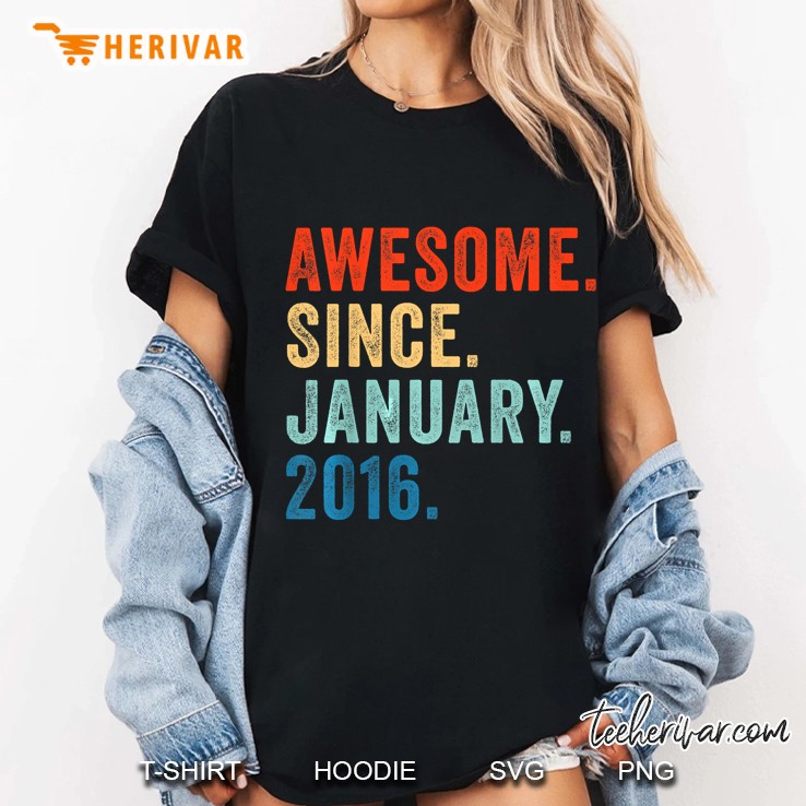 Awesome Since January 2016 Vintage Version Ladies Tee