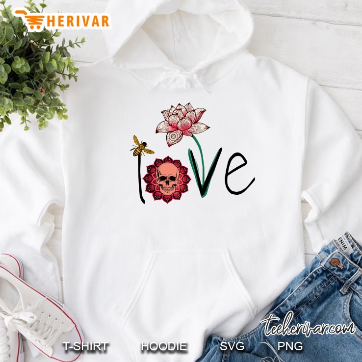 Love Bee Mandala Lotus Skull Version Hoodie