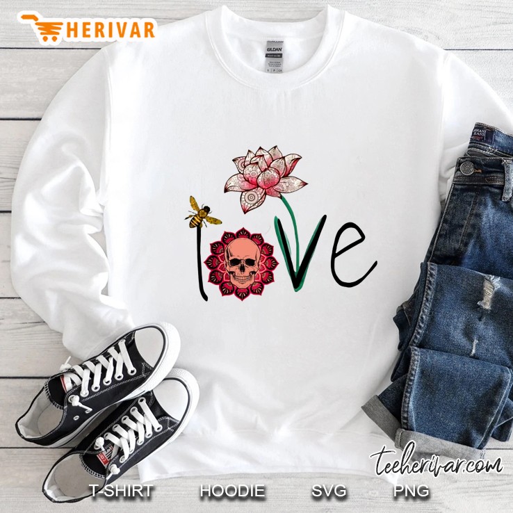 Love Bee Mandala Lotus Skull Version Sweatshirt