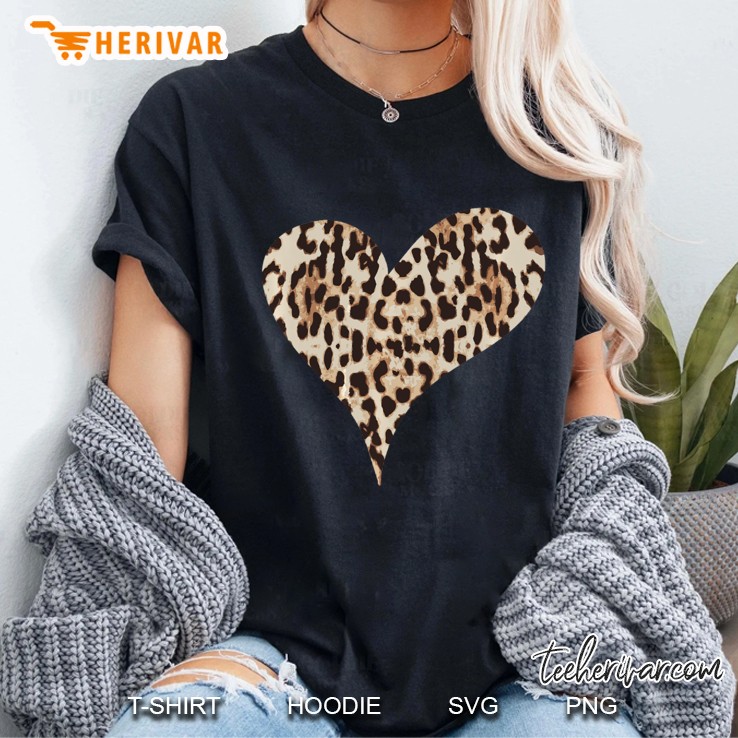 Cheetah Leopard Heart Ladies Tee