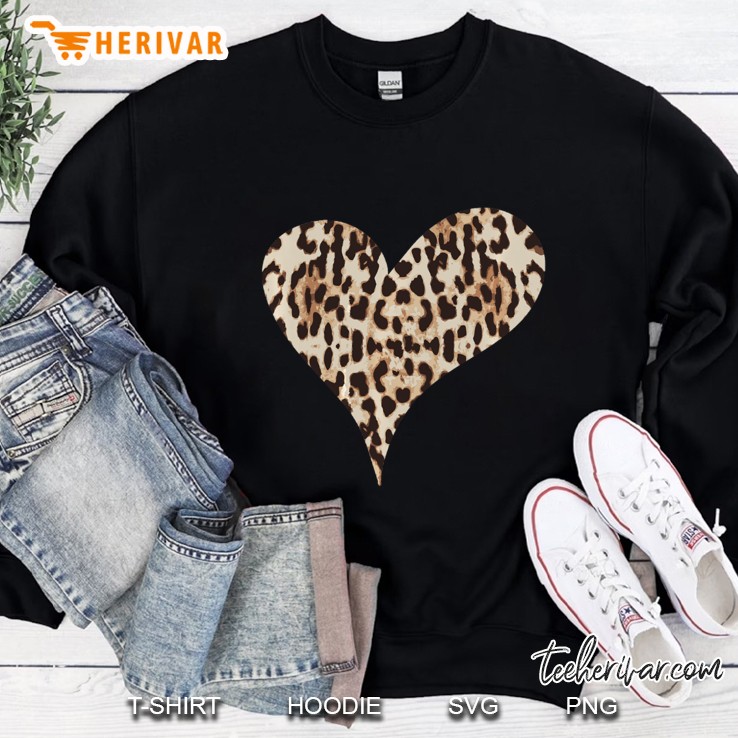 Cheetah Leopard Heart Sweatshirt