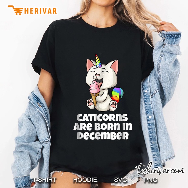 Caticorns Are Born In December Ladies Tee