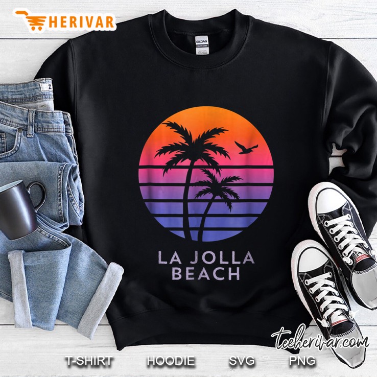 La Jolla Beach California Palm Trees Sunset Sweatshirt