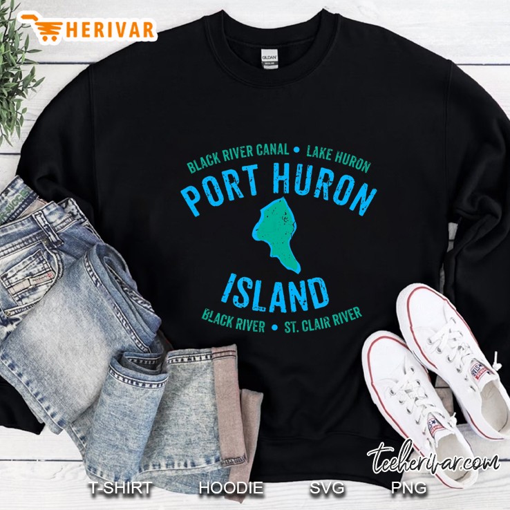Black River Canal Lake Huron Port Huron Island St Clair River Sweatshirt