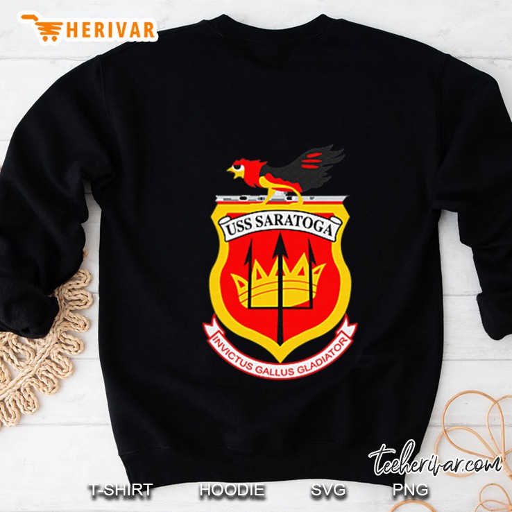 Uss Saratoga Invictus Gallus Gladiator United States Navy Sweatshirt