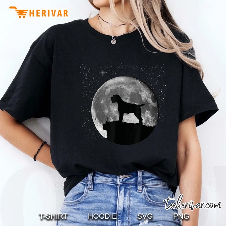 Wirehaired Pointing Griffon Silhouette Moon Version Ladies Tee