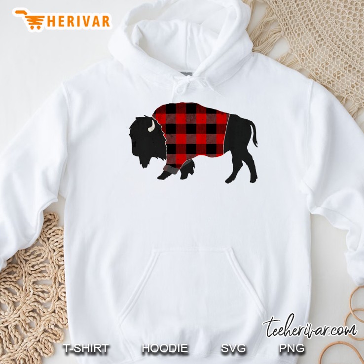Red Plaid Bison Hoodie