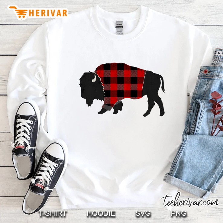 Red Plaid Bison Sweatshirt