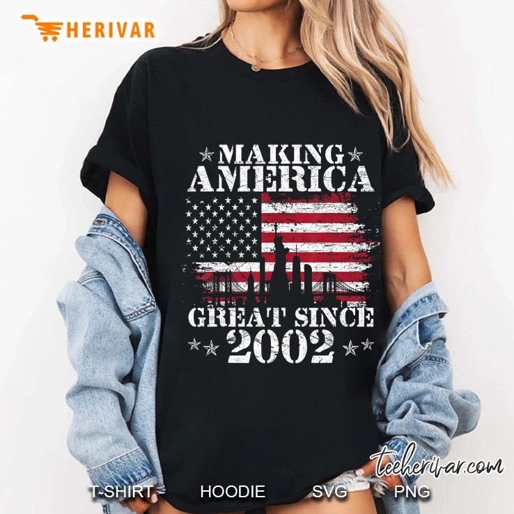 Making America Great Since 2002 American Flag Version Ladies Tee