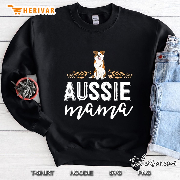 Aussie Mama Australian Shepherd Lover Black Version Sweatshirt