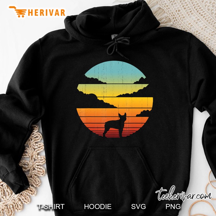 Boston Terrier Silhouette Vintage Version Hoodie