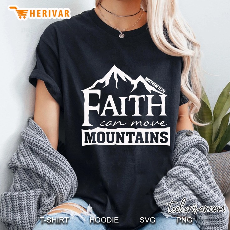 Faith Can Move Mountains Black Version Ladies Tee