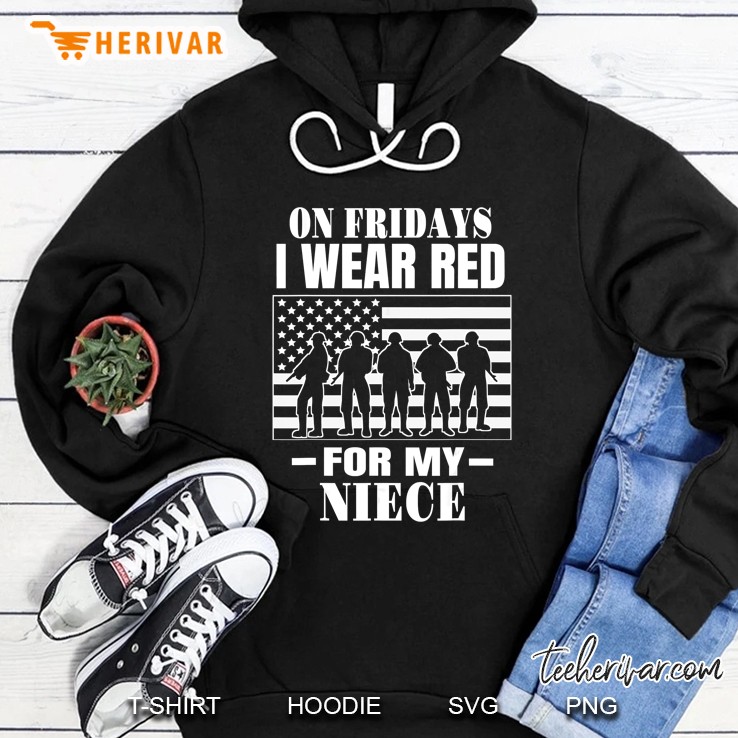 On Fridays I Wear Red For My Niece US Veteran Hoodie