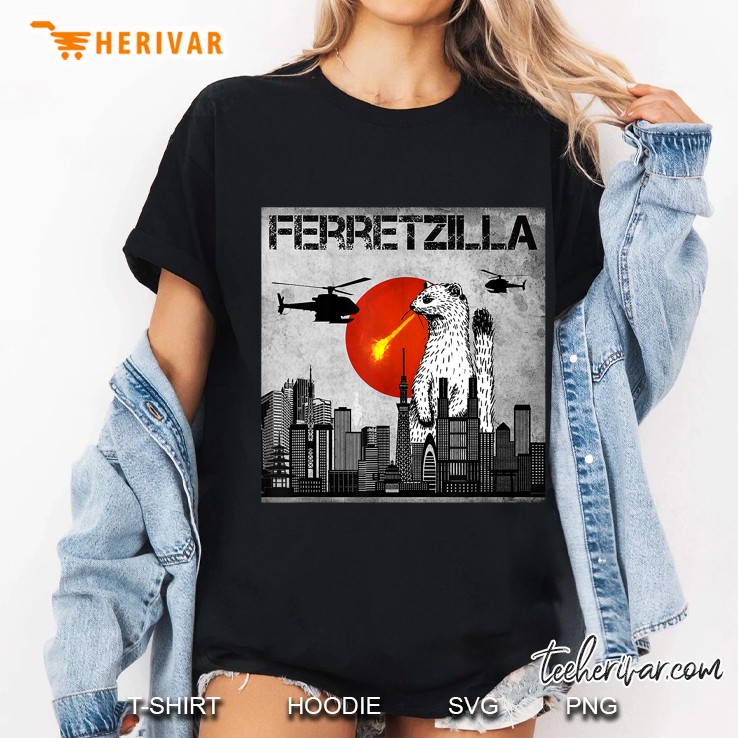 Ferretzilla Funny Ferret Version Ladies Tee