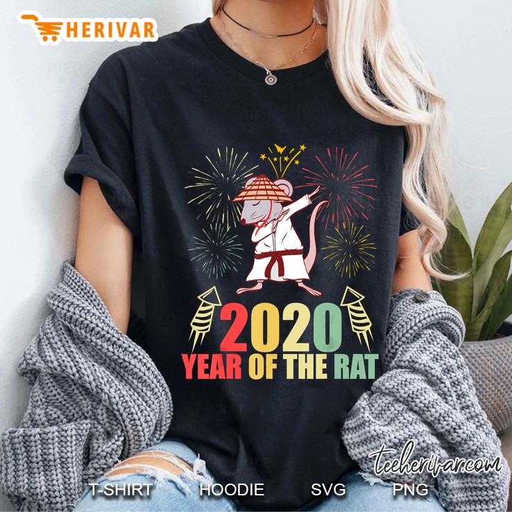 2020 Year Of The Rat Dabbing Rat Firework Version Ladies Tee