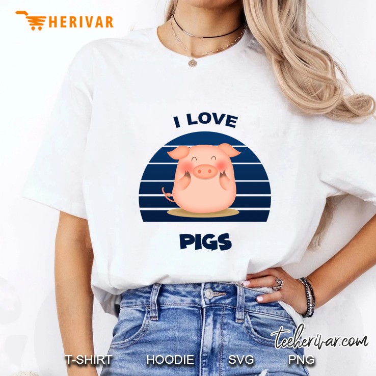I Love Pigs Pig Lover Version Ladies Tee