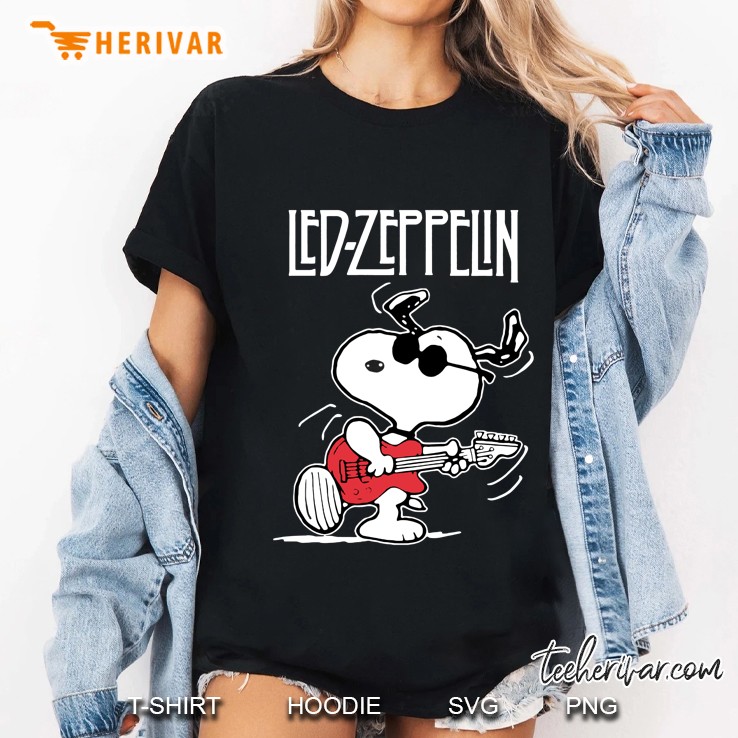 Led Zeppelin History Of Led Zeppelin Snoopy Version Ladies Tee