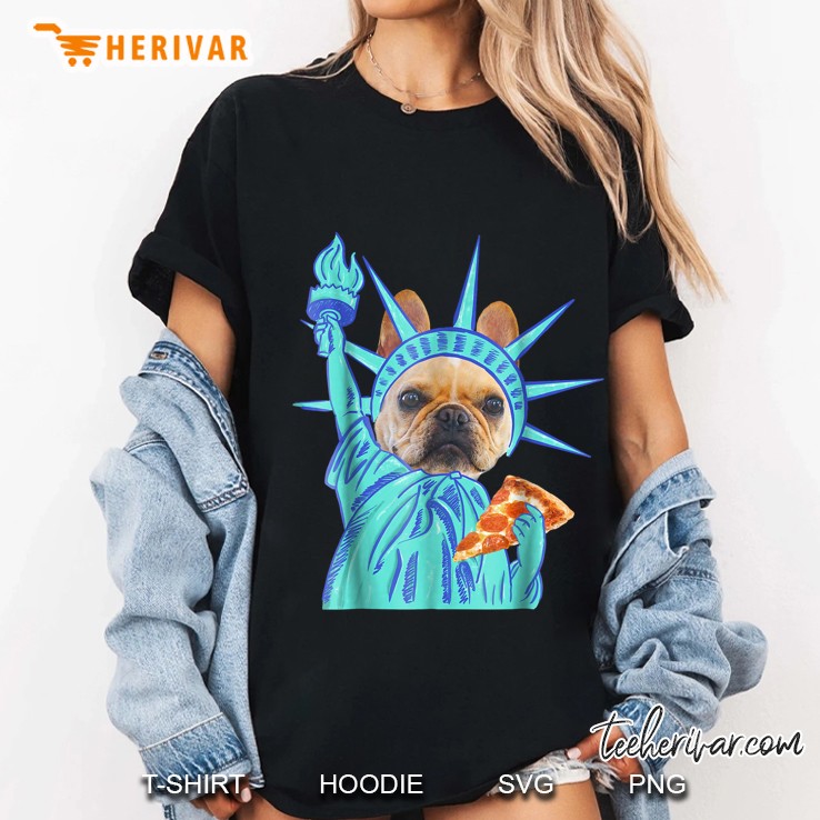 Statue Of Liberty Dog Pizza Ladies Tee