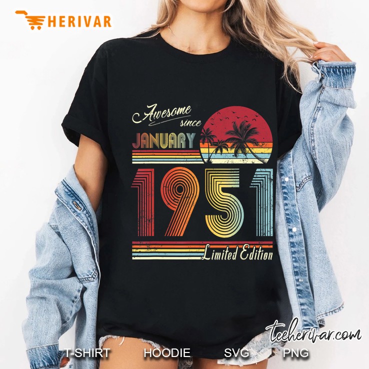 Awesome Since January 1951 Limited Edition Vintage Version Ladies Tee
