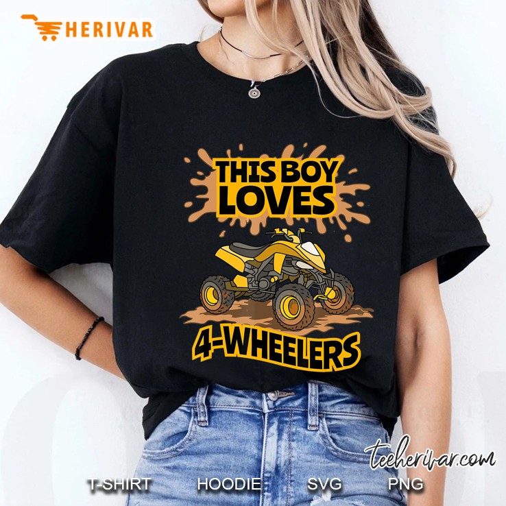 This Boy Loves 4-Wheelers All-Terrain Vehicle Ladies Tee