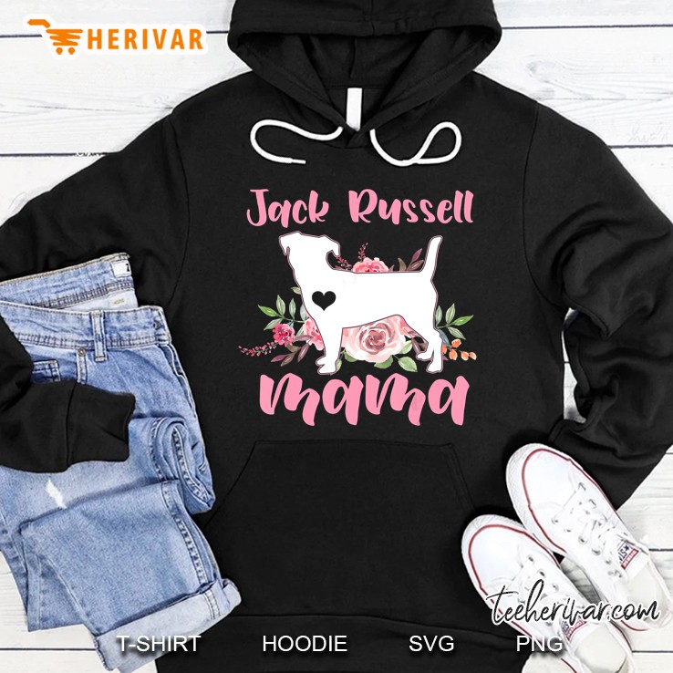 Jack Russell Mama Floral Version Hoodie