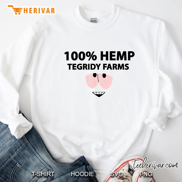 100% Hemp Tegridy Farms White Version2 Sweatshirt