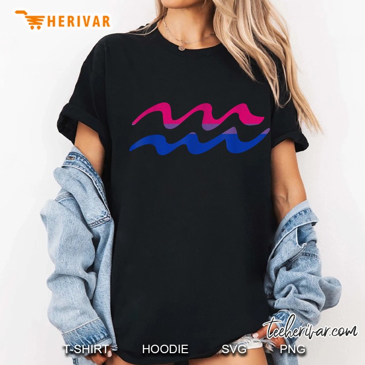 Bisexual Pride Flag Aquarius Zodiac Ladies Tee