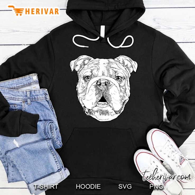 English Bulldog Face English Bulldog Lover Hoodie