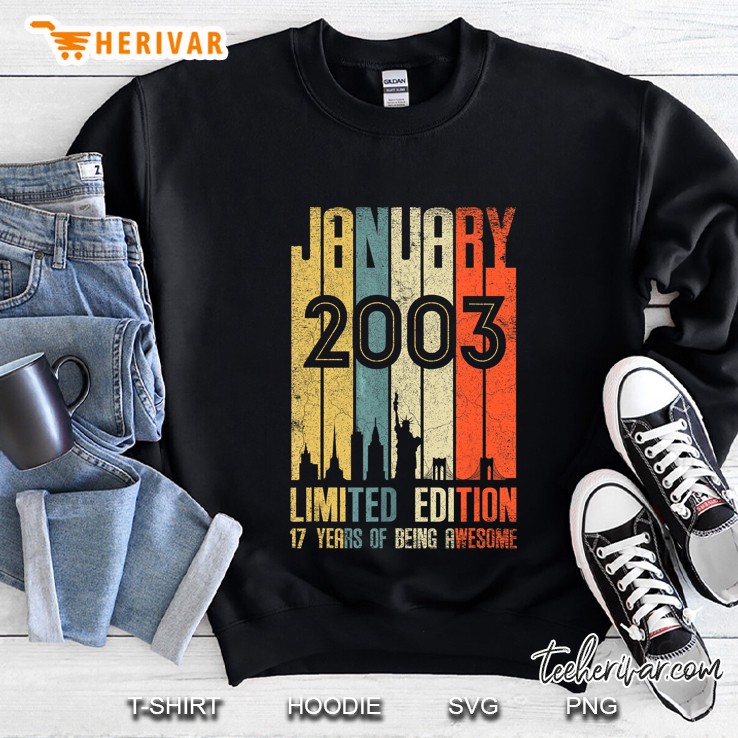 January 2003 Limited Edition 17 Years Of Being Awesome Vintage Version Sweatshirt