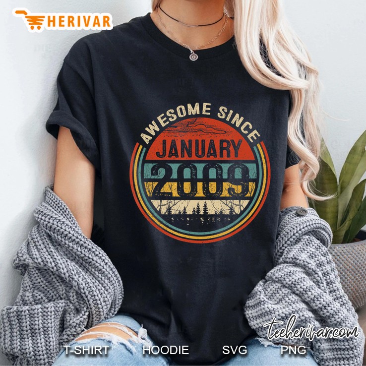 Awesome Since January 2009 Vintage Version Ladies Tee