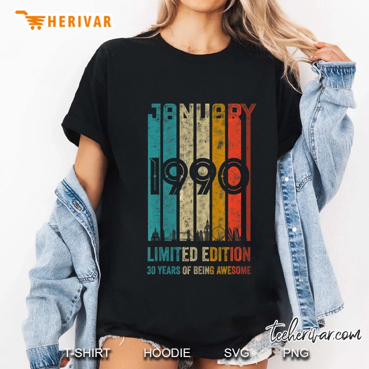 January 1990 Limited Edition 30 Years Of Being Awesome Vintage Version Ladies Tee