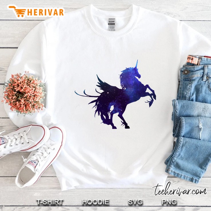 Pegasus Unicorn Watercolor Space Sweatshirt
