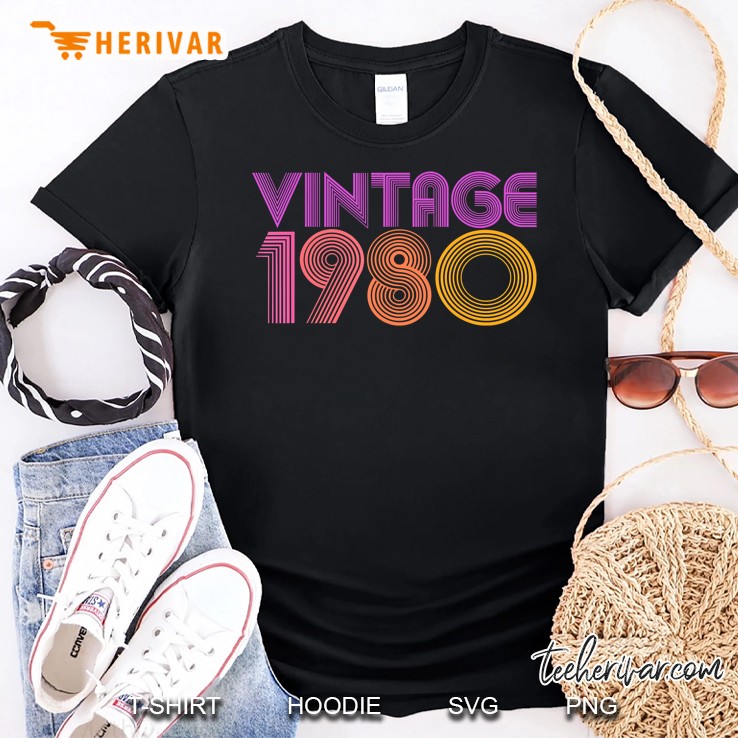 Retro Vintage 1980 Classic 40Th Birthday Gift 40 Years Old Shirt