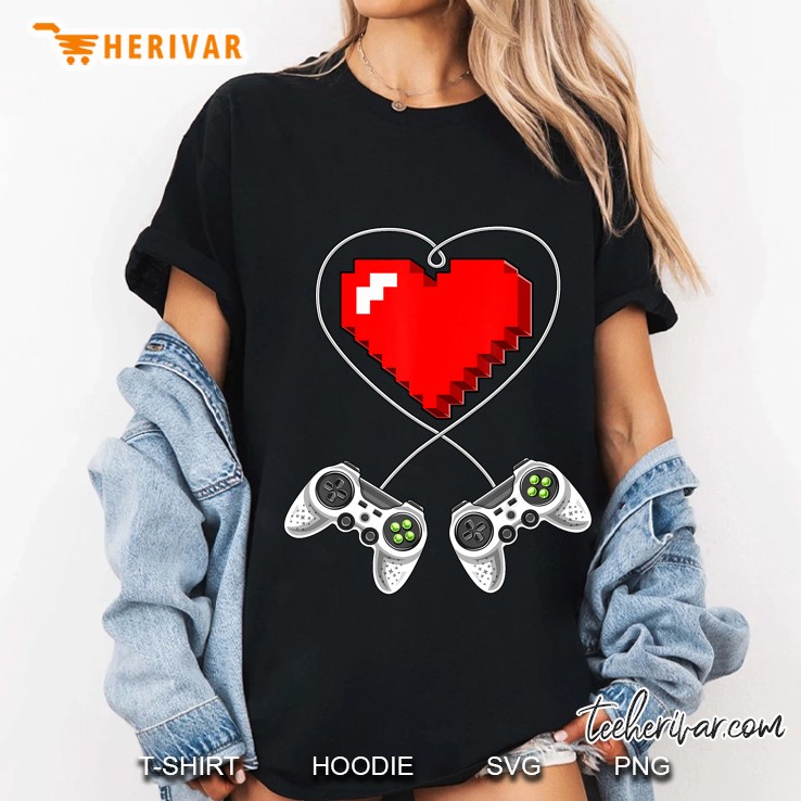 Video Gamer Heart Controller Valentine’s Day Version2 Ladies Tee