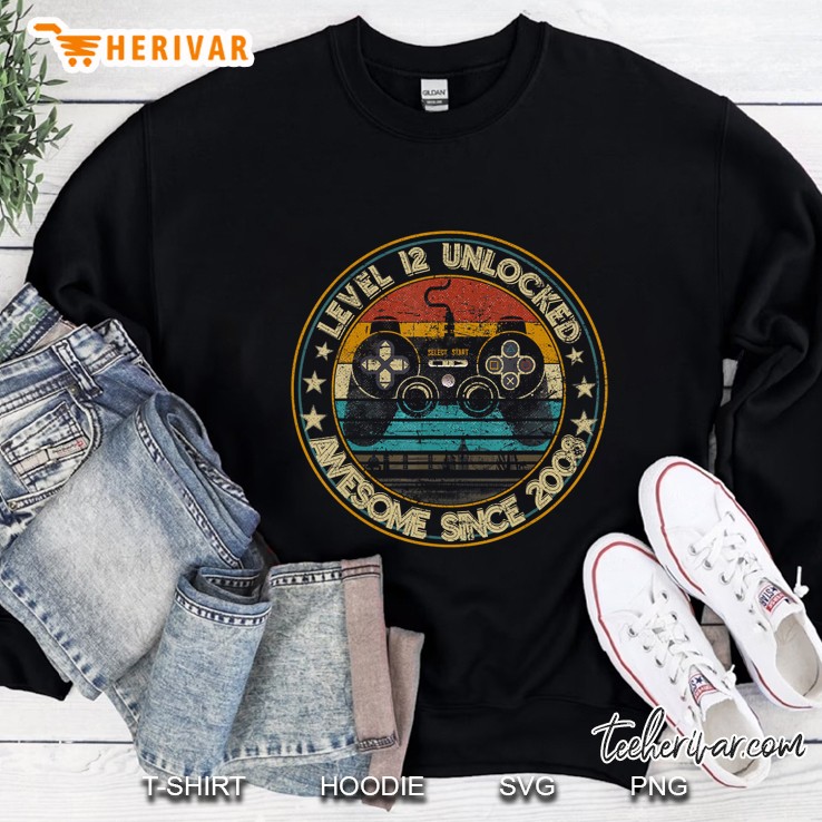 Level 12 Unlocked Awesome Since 2008 Vintage Version Sweatshirt