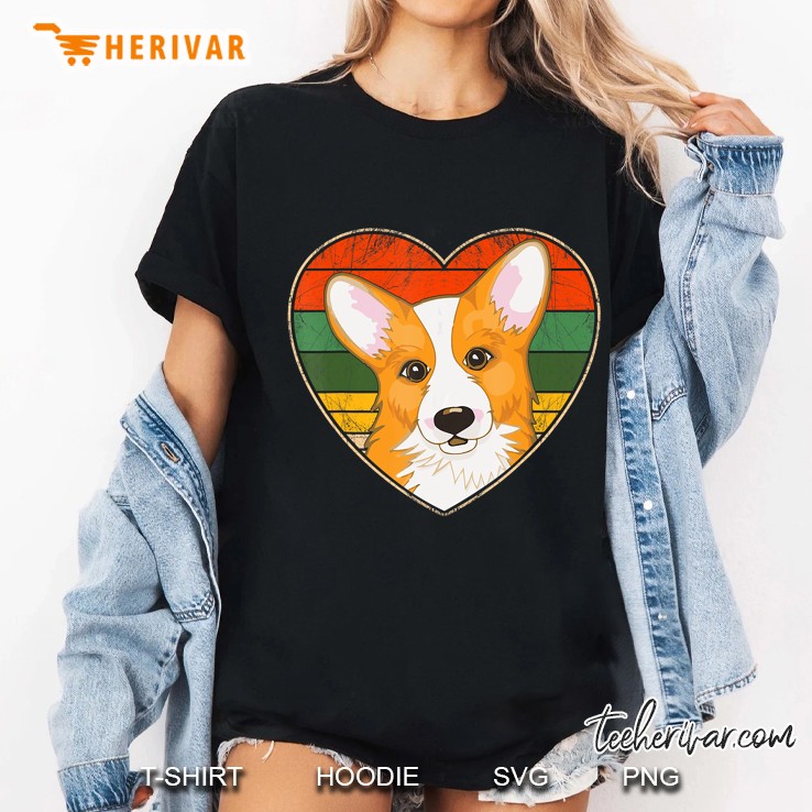 Corgi Dog Lover Vintage Heart Version Ladies Tee