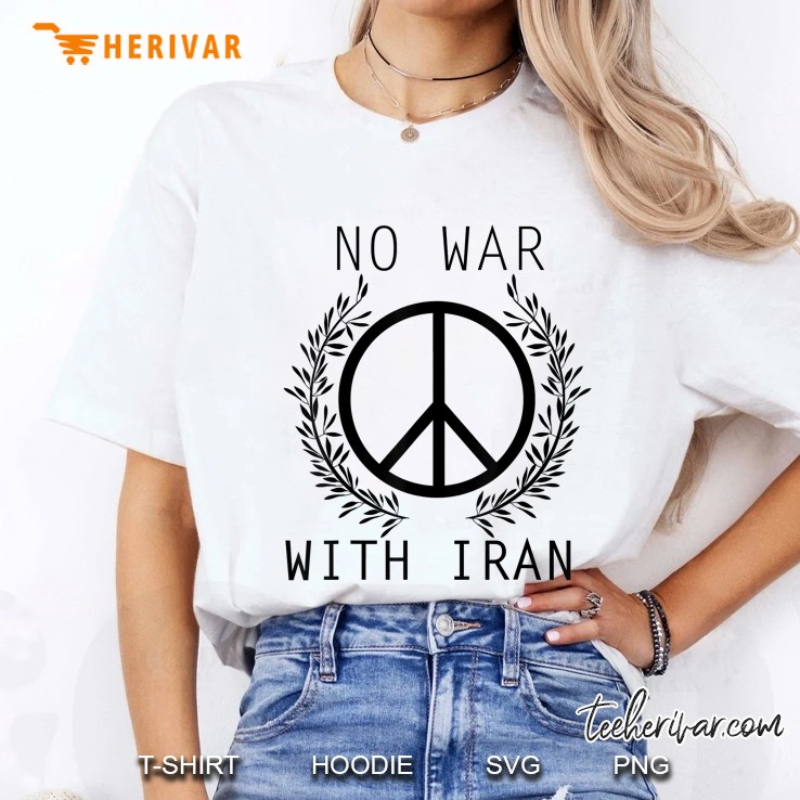 No War With Iran Peace Sign Iranian American Ladies Tee