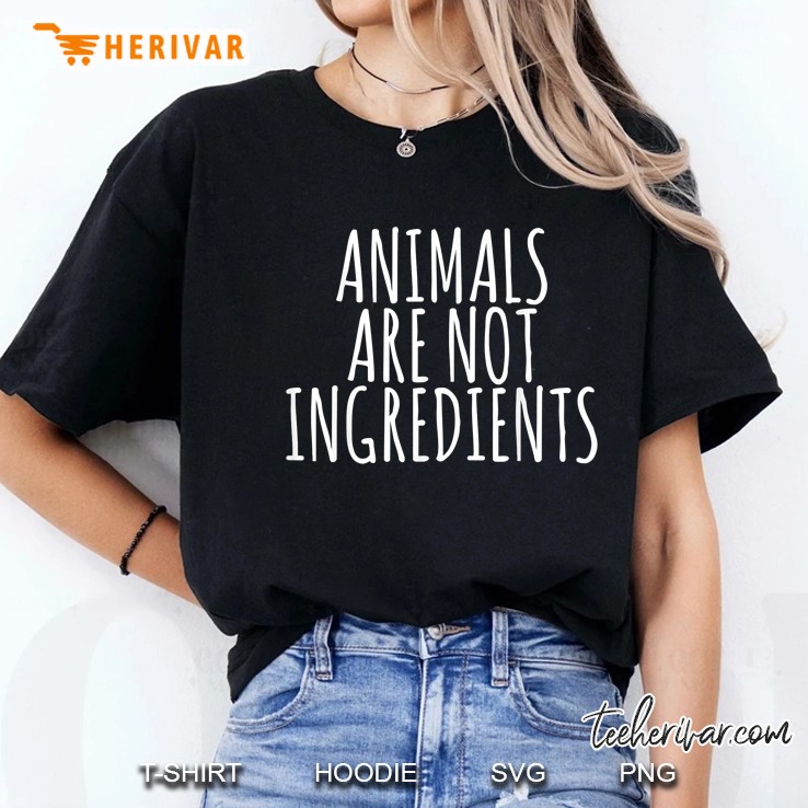 Animals Are Not Ingredients Black Version Ladies Tee