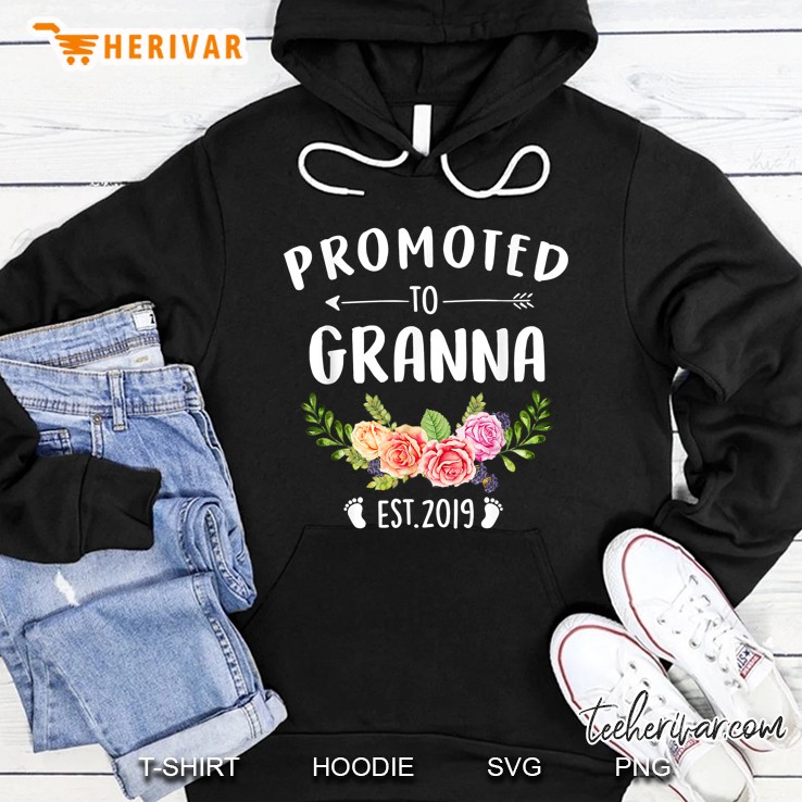 Promoted To Granna Est 2019 Floral Version Hoodie