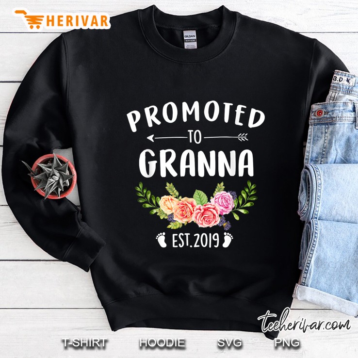 Promoted To Granna Est 2019 Floral Version Sweatshirt