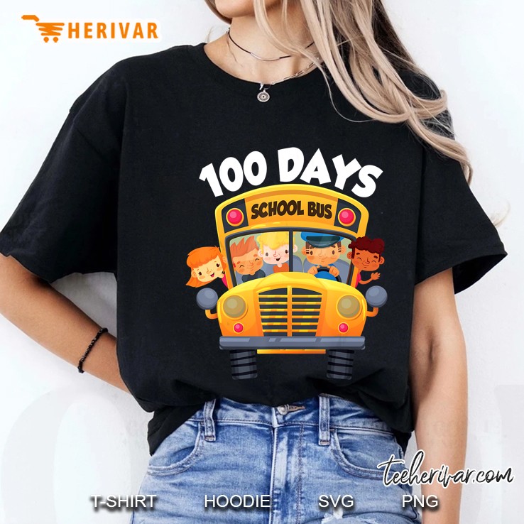 100 Days School Bus 100th Day Bus Driver Hoodie