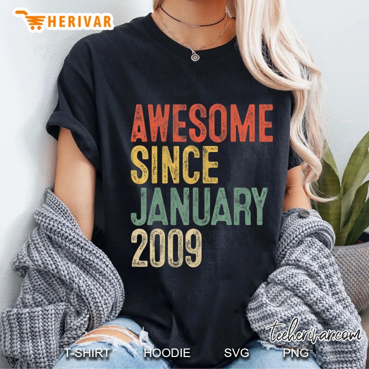 Awesome Since January 2009 Vintage Version Ladies Tee