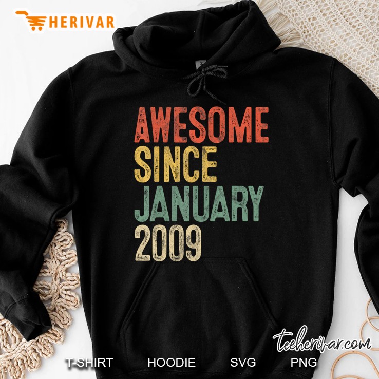 Awesome Since January 2009 Vintage Version Hoodie