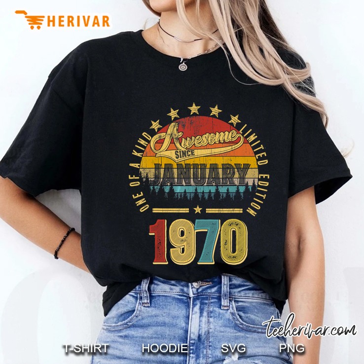 One Of A Kind Limited Edition Awesome Since January 1970 Vintage Version2 Ladies Tee