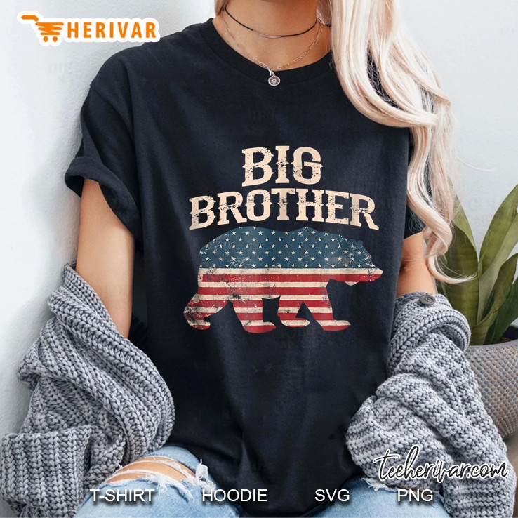 Big Brother American Flag Bear Ladies Tee