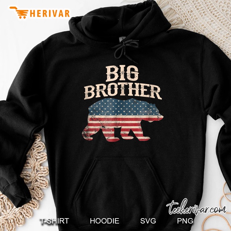 Big Brother American Flag Bear Hoodie