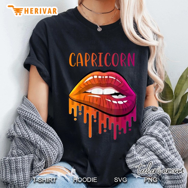 Capricorn Lips Zodiac Ladies Tee