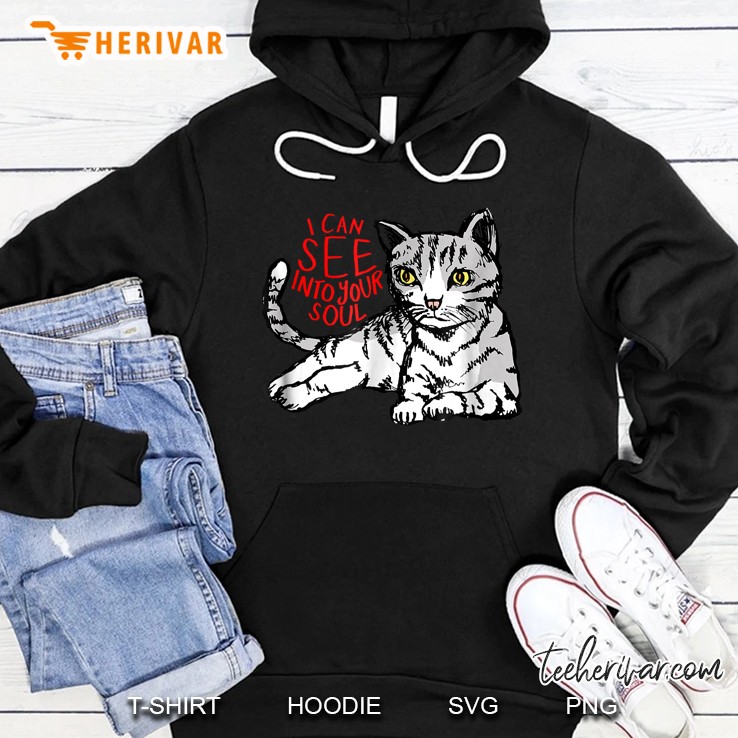 I Can See Into Your Soul Creepy Cat Hoodie