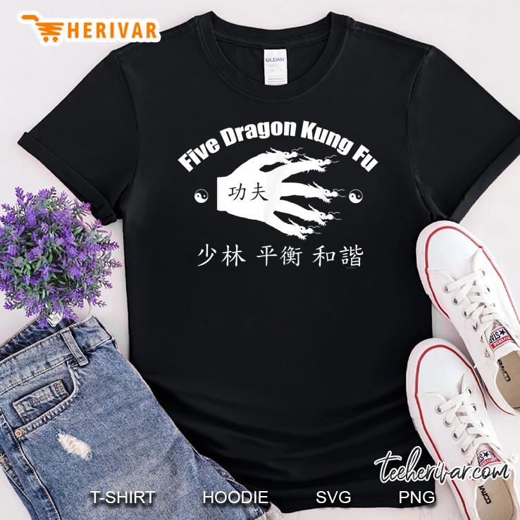 Five Dragon Kung Fu Power Kids Shirt